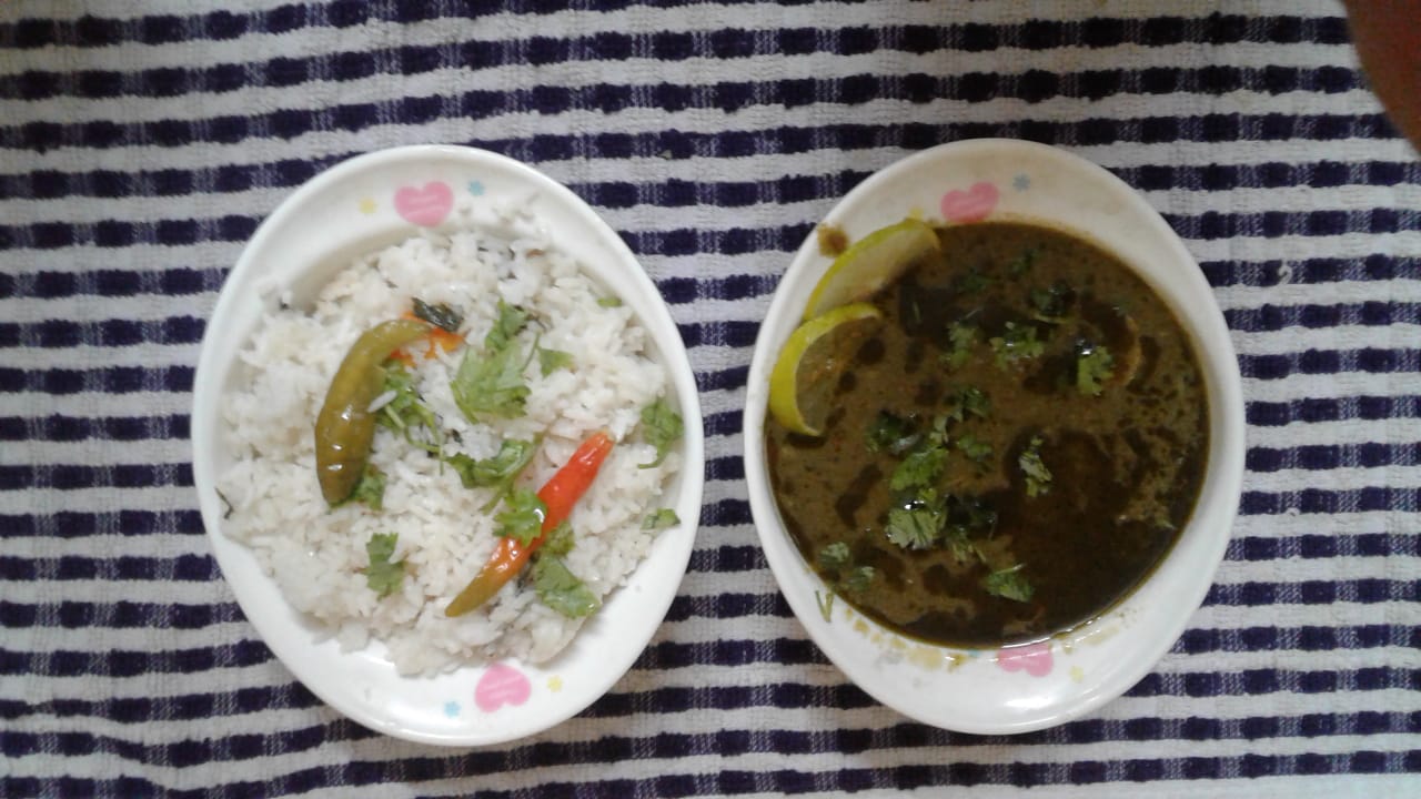 palak paneer and ghee rice