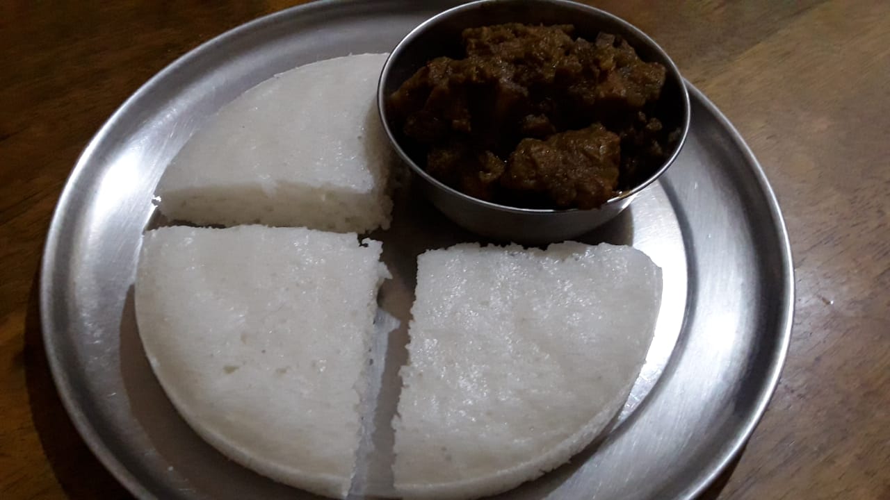 Traditional Kerala vattayappam with stew[non veg]