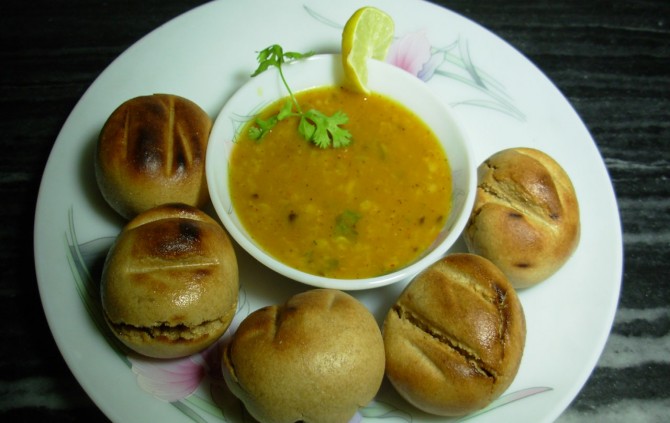 Image result for dal baati dish