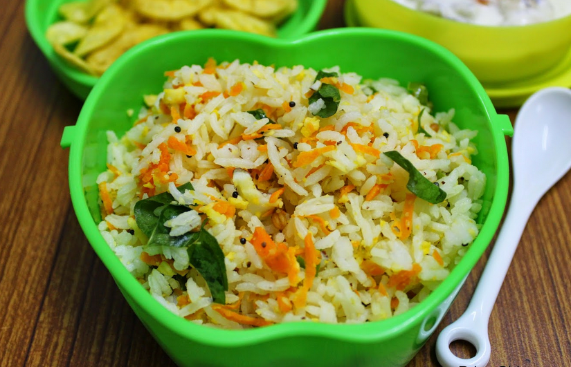 Carrot Rice with Chips