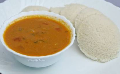 Idly and sambar or chutney