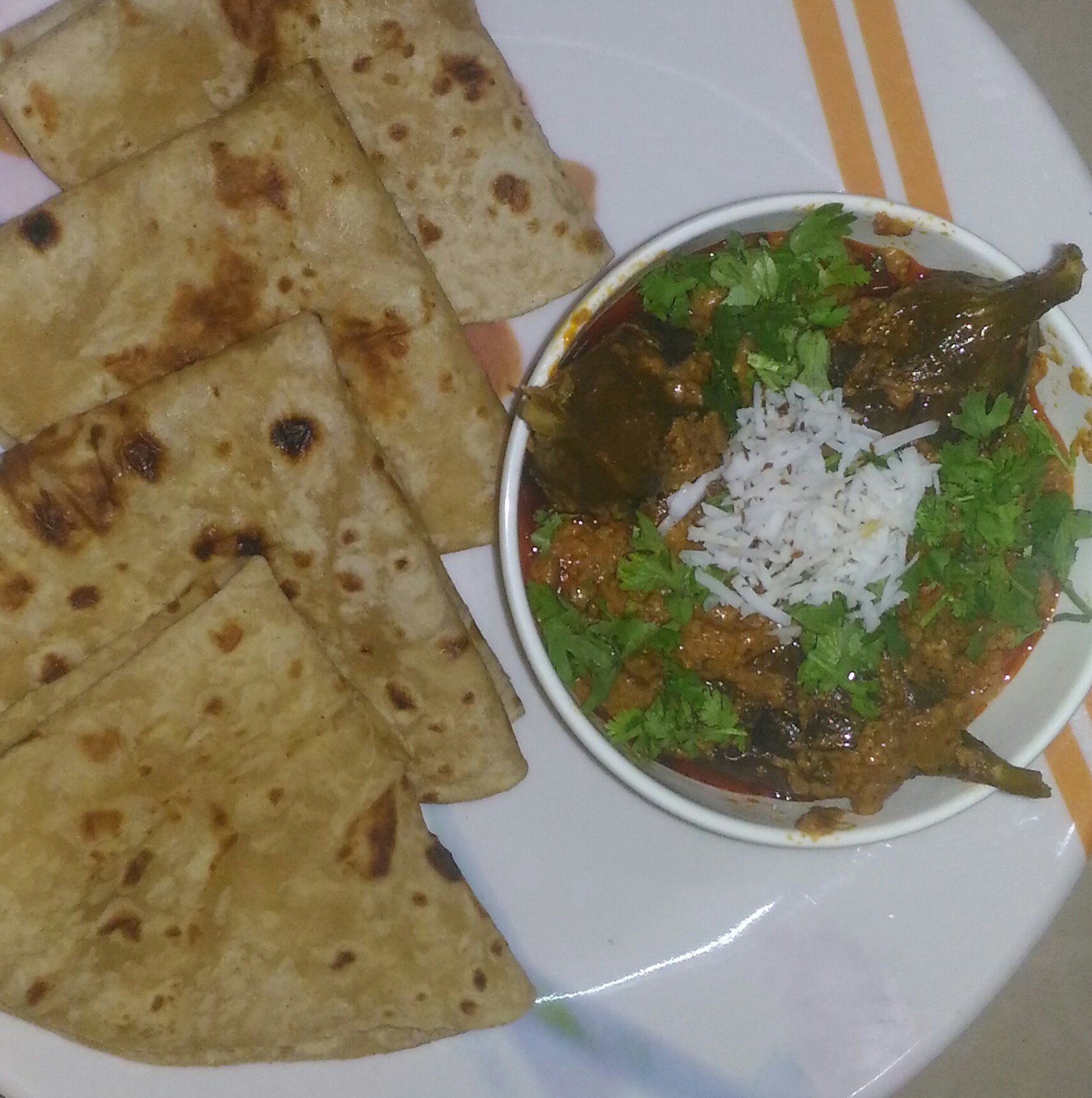 Baigan Masala with Chapati