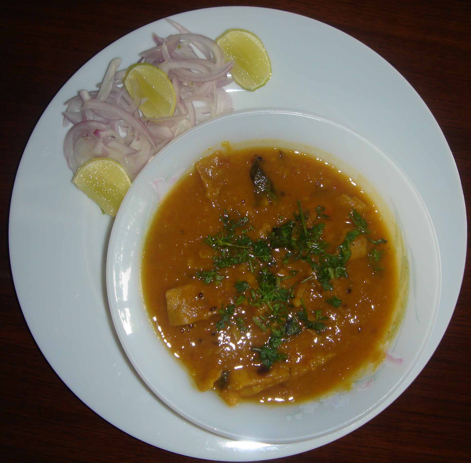 Daal Dhokli with Chopped Onions and Lime