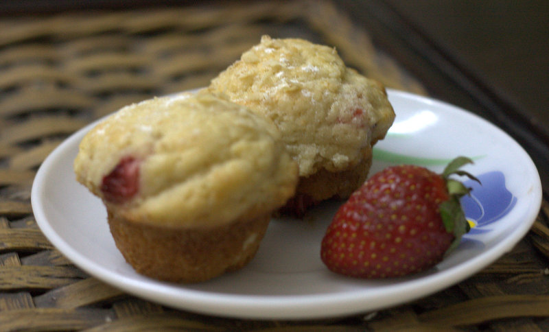 Strawberry, yogurt oats muffin