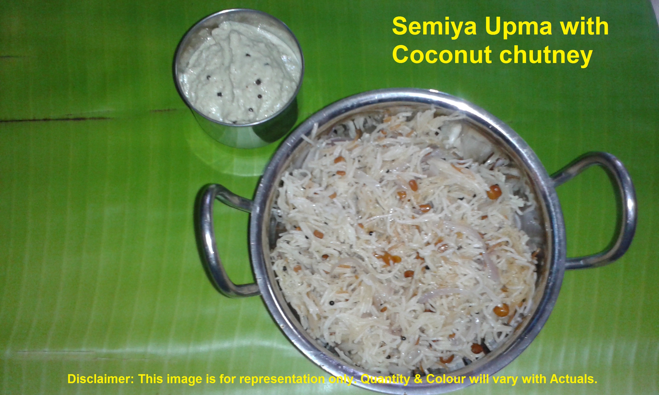 Semiya Upma with Coconut chutney