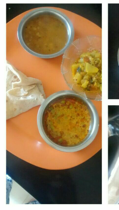 2 sabji,daal nd 4 chapati or phulka