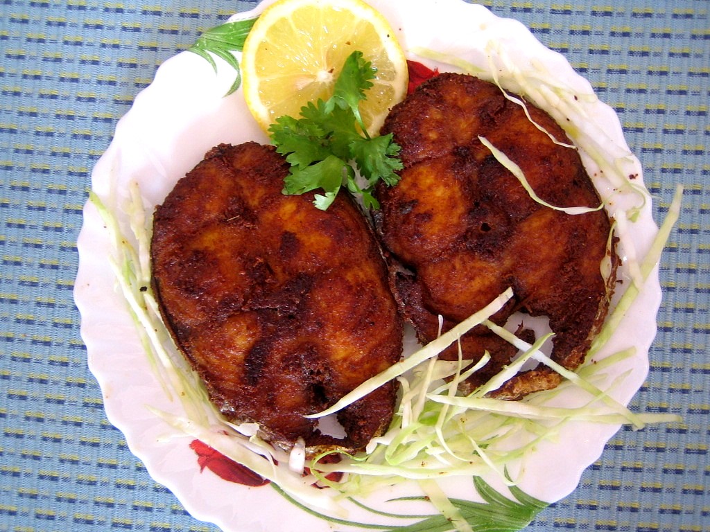 Bengali Fish Fry with Rice and Gravy